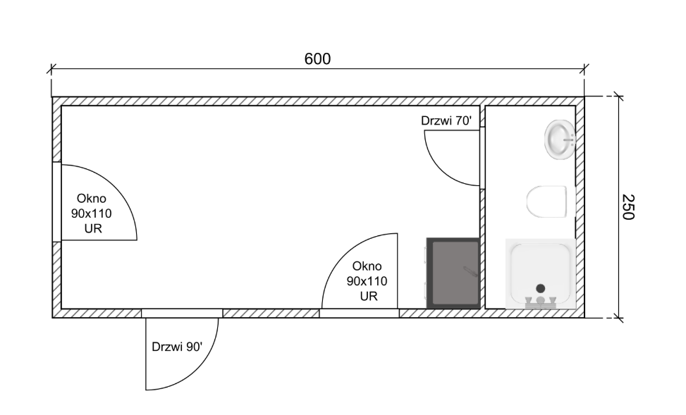 Model 8,0 m × 3,2 m