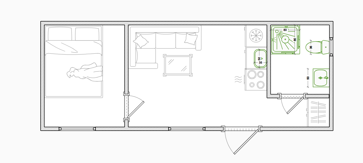 Model 9,0 m × 3,2 m